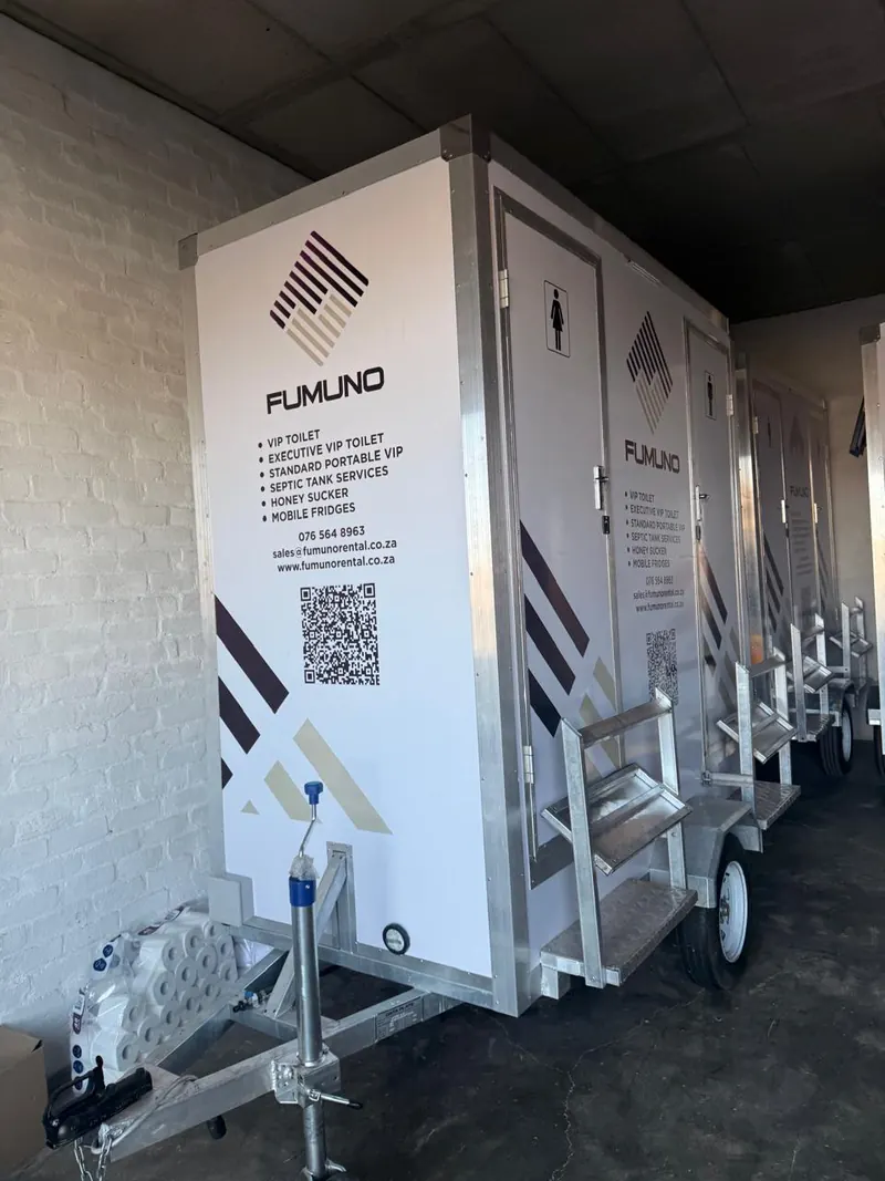 Fumuno mobile ablution and shower trailers ready for delivery to Gauteng site camps and events